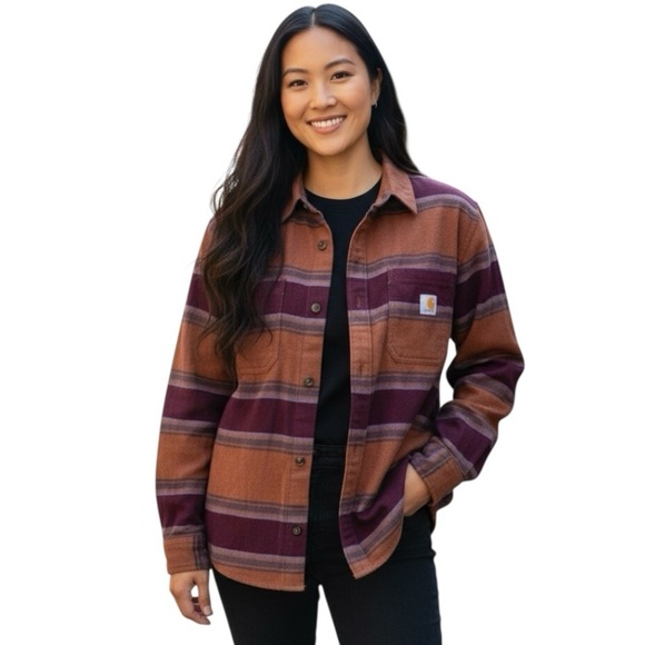 Carhartt Tops - CARHARTT Women's Rugged Flex Relaxed Fit Midweight Flannel Plaid Shirt Size M